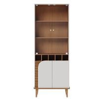 Cristaleira Com Portas De Vidro E Adega Jurerê Off White Matte Freijó - 8