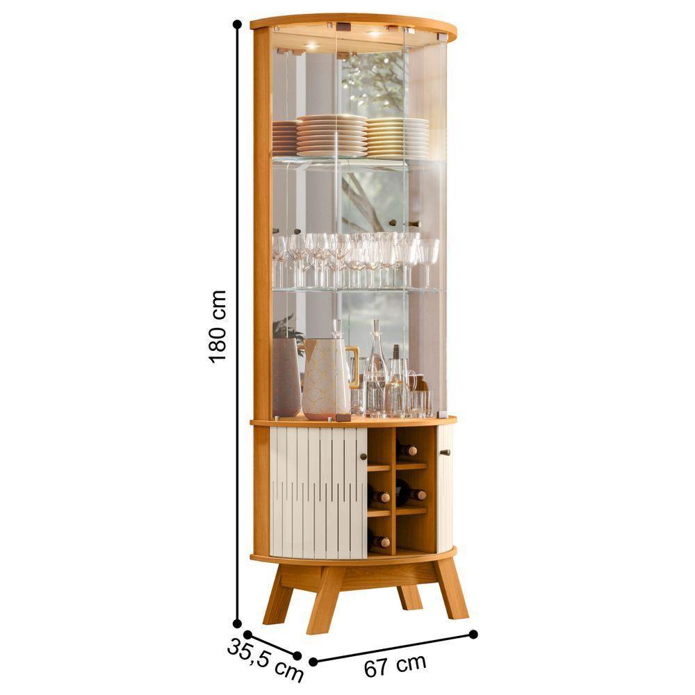 Cristaleira Com Adega E 4 Portas Forli Cinamomo Off White - 3