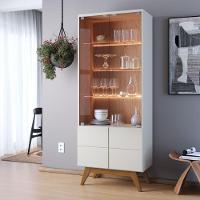 Cristaleira Com 3 Prateleiras Milão Off White Matte Freijó - 2