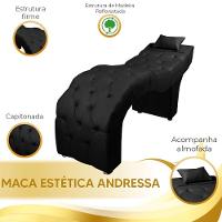 Maca Estofada Para Clínica De Estética Facial Com Capitonê Preto - 2