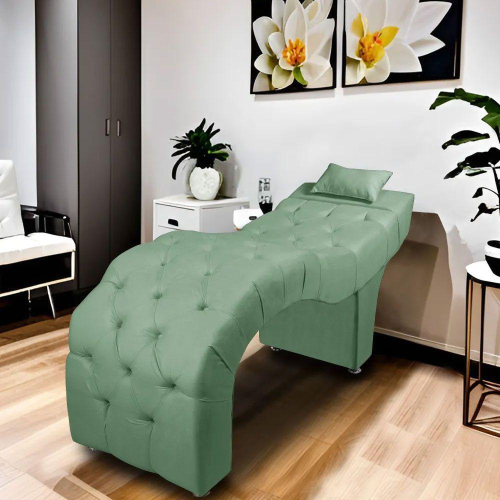 Maca Estofada Para Clínica De Estética Facial Com Capitonê Verde Samabaia - 4