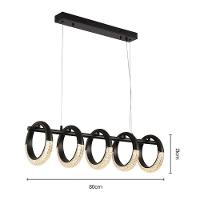 Lustre Pendente Skylight Diamond 3098 Preto Led Bivolt Preto/transparente - 2