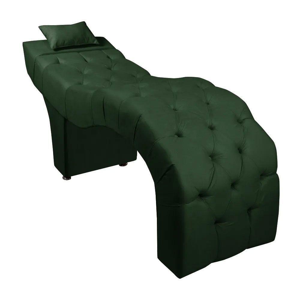 Maca Estofada Para Clínica De Estética Facial Com Capitonê Verde - 1