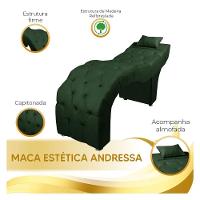 Maca Estofada Para Clínica De Estética Facial Com Capitonê Verde - 2
