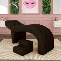 Maca De Estética Para Massagem Cílios Fixa Lash Estofada Com Escada Pu Marrom G83 - 7