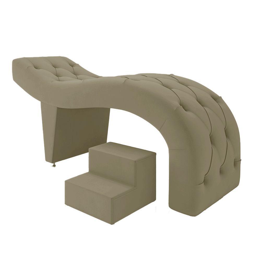 Maca De Estética Para Massagem Cílios Fixa Lash Estofada Com Escada Veludo Castor G83 - 1