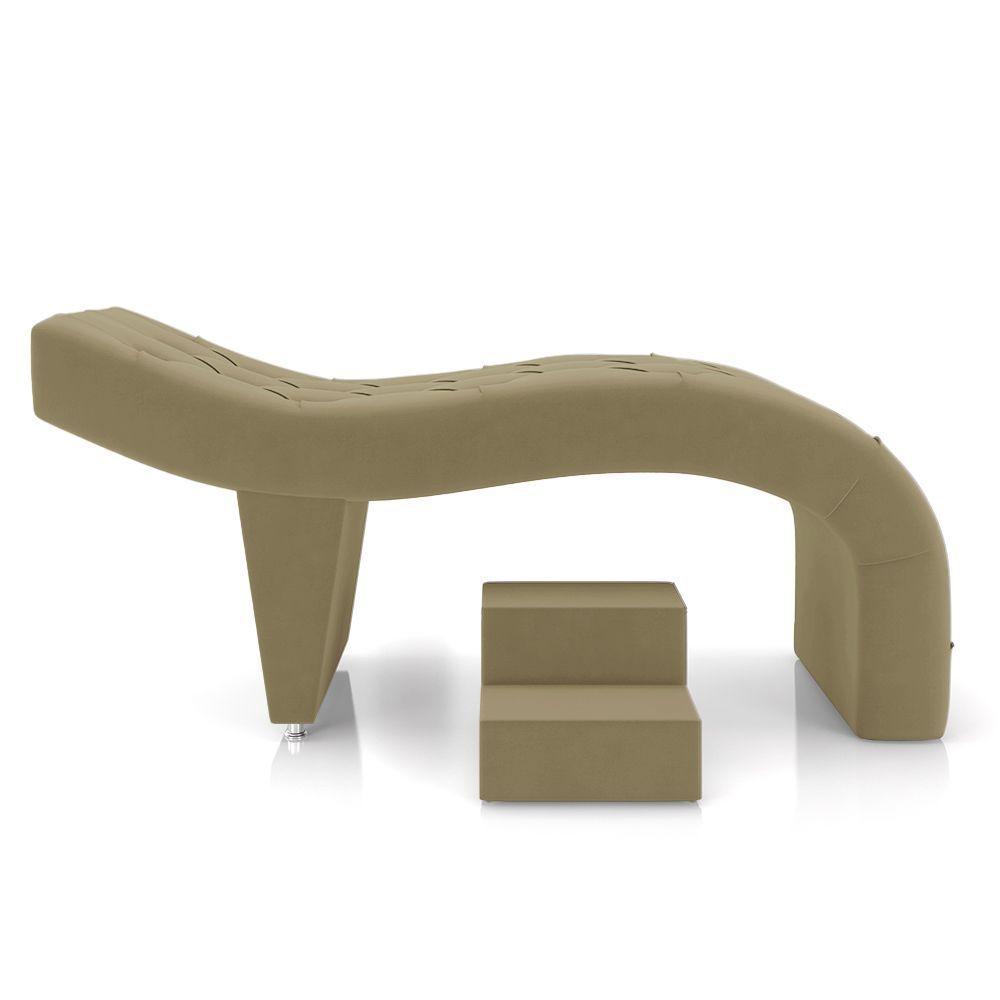 Maca De Estética Para Massagem Cílios Fixa Lash Estofada Com Escada Veludo Castor G83 - 3