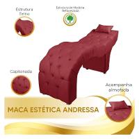 Maca Estofada Para Clínica De Estética Facial Com Capitonê Vermelho - 3