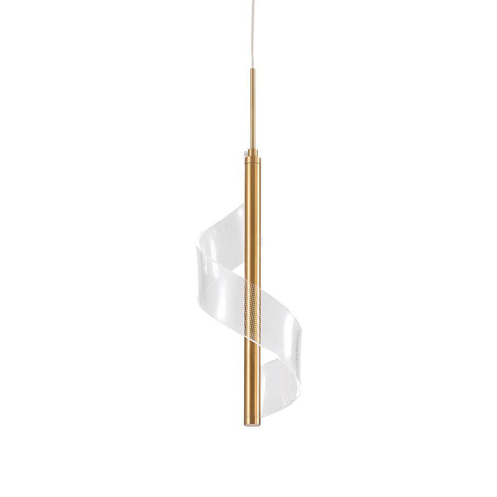 Lustre Pendente Skylight Mast 3066 Led Bivolt Dourado / Translucido - 1