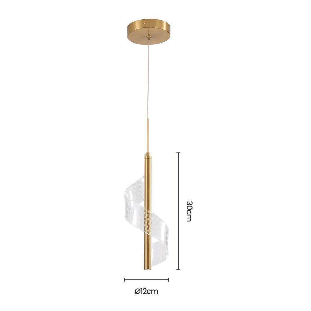 Lustre Pendente Skylight Mast 3066 Led Bivolt Dourado / Translucido - 2