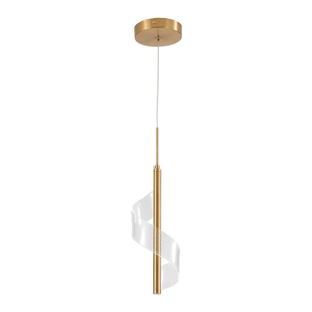 Lustre Pendente Skylight Mast 3066 Led Bivolt Dourado / Translucido - 3