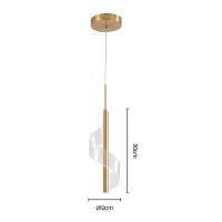 Lustre Pendente Skylight Mast 3066 Led Bivolt Dourado / Translucido - 2
