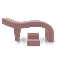 Maca De Estética Para Massagem Cílios Fixa Lash Estofada Com Escada Veludo Rose G83 - 5