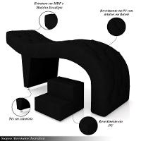 Maca De Estética Para Massagem Cílios Fixa Lash Estofada Com Escada Pu Preto G83 - 6