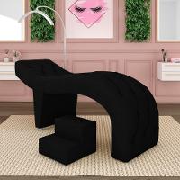 Maca De Estética Para Massagem Cílios Fixa Lash Estofada Com Escada Pu Preto G83 - 7