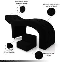 Maca De Estética Para Massagem Cílios Fixa Lash Estofada Com Escada Veludo Preto G83 - 6