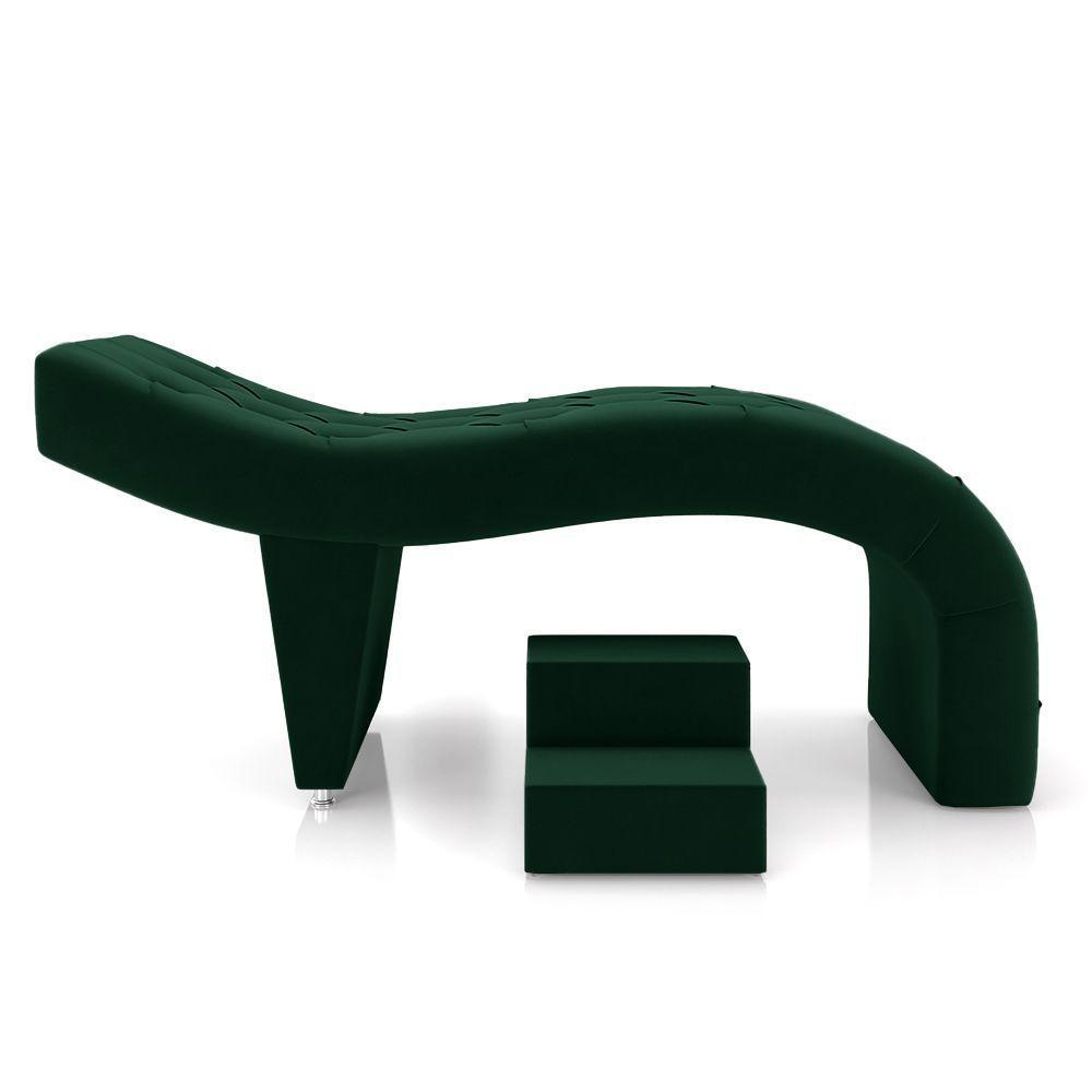 Maca De Estética Para Massagem Cílios Fixa Lash Estofada Com Escada Veludo Verde G83 - 3