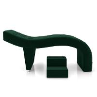 Maca De Estética Para Massagem Cílios Fixa Lash Estofada Com Escada Veludo Verde G83 - 3