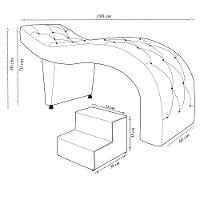 Maca De Estética Para Massagem Cílios Fixa Lash Estofada Com Escada Veludo Verde G83 - 8