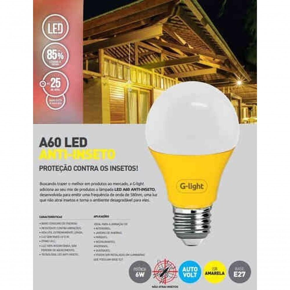 Lâmpada A60 Led 6w E27 Anti-inseto Autovolt - 2
