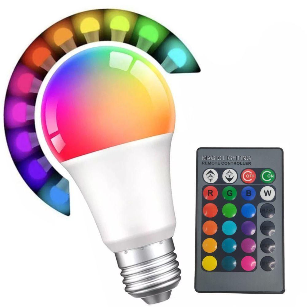 Lampada Led Rgb 16 Cores Controle Remoto Luzes Decoraçao Iluminaçao Quarto Sala Saloes Festa - 2