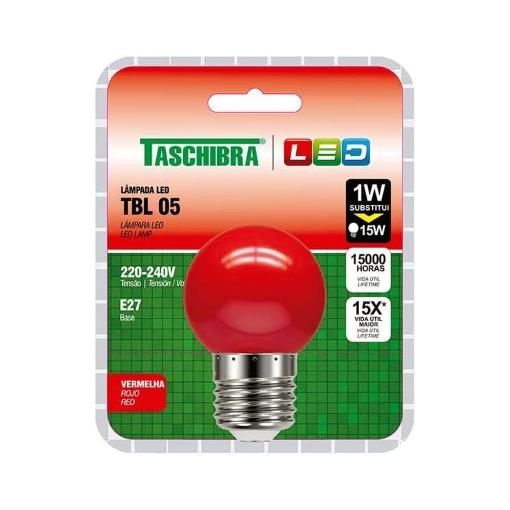 Lâmpada Led Bolinha 1w - Taschibra Vermelho - 2