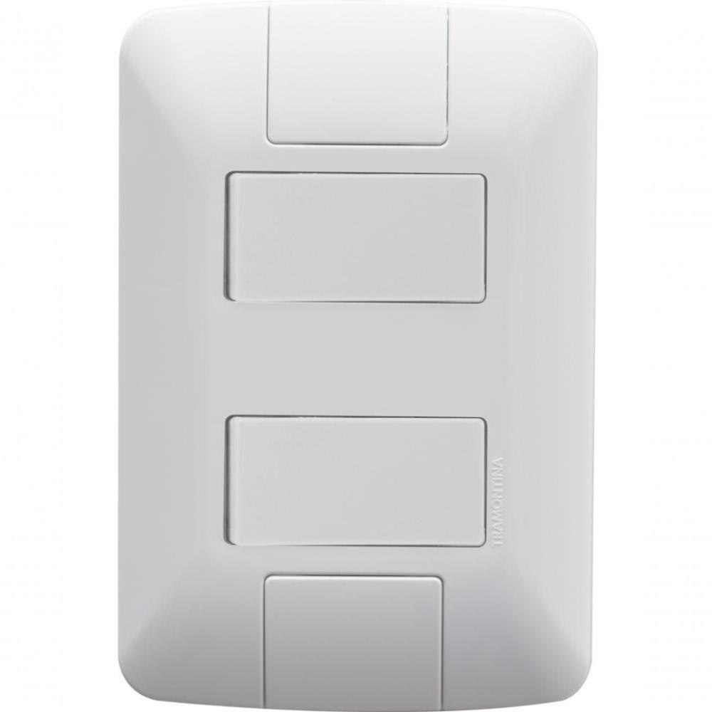 Kit 12 Conjunto 4x2 2 Interruptores Tramontina Aria 6a 250v - 1