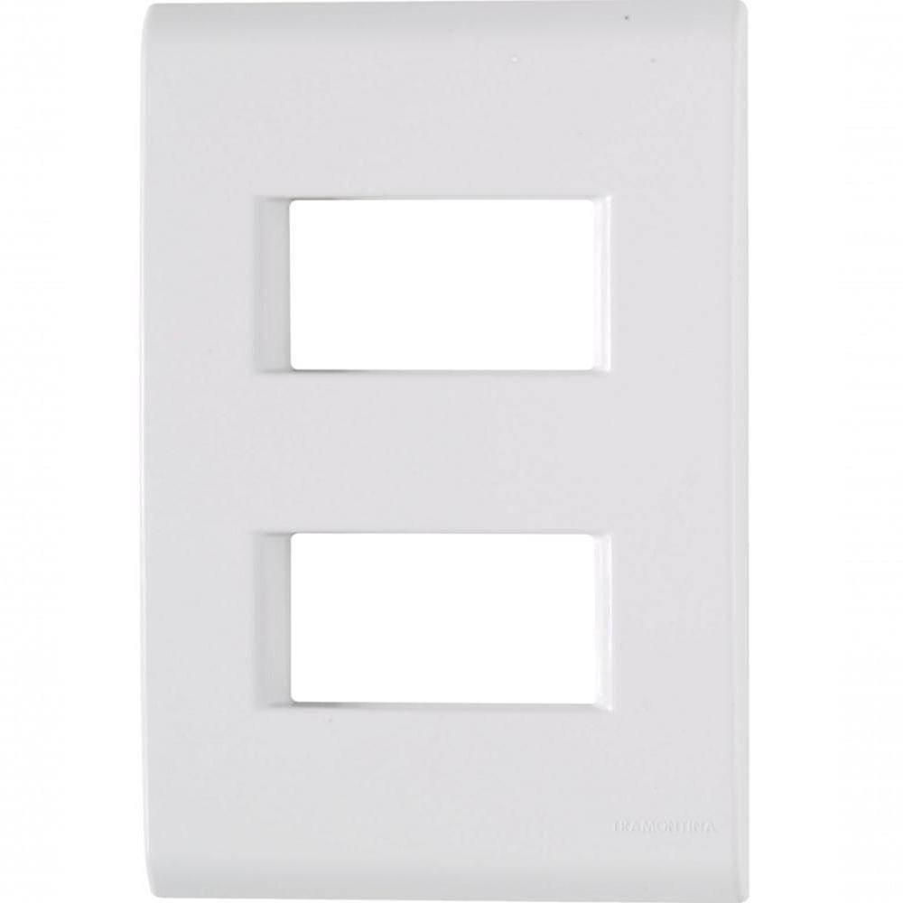 Kit 3 Placa 2 Postos Afastados 4x2 Tramontina Liz Branca - 1