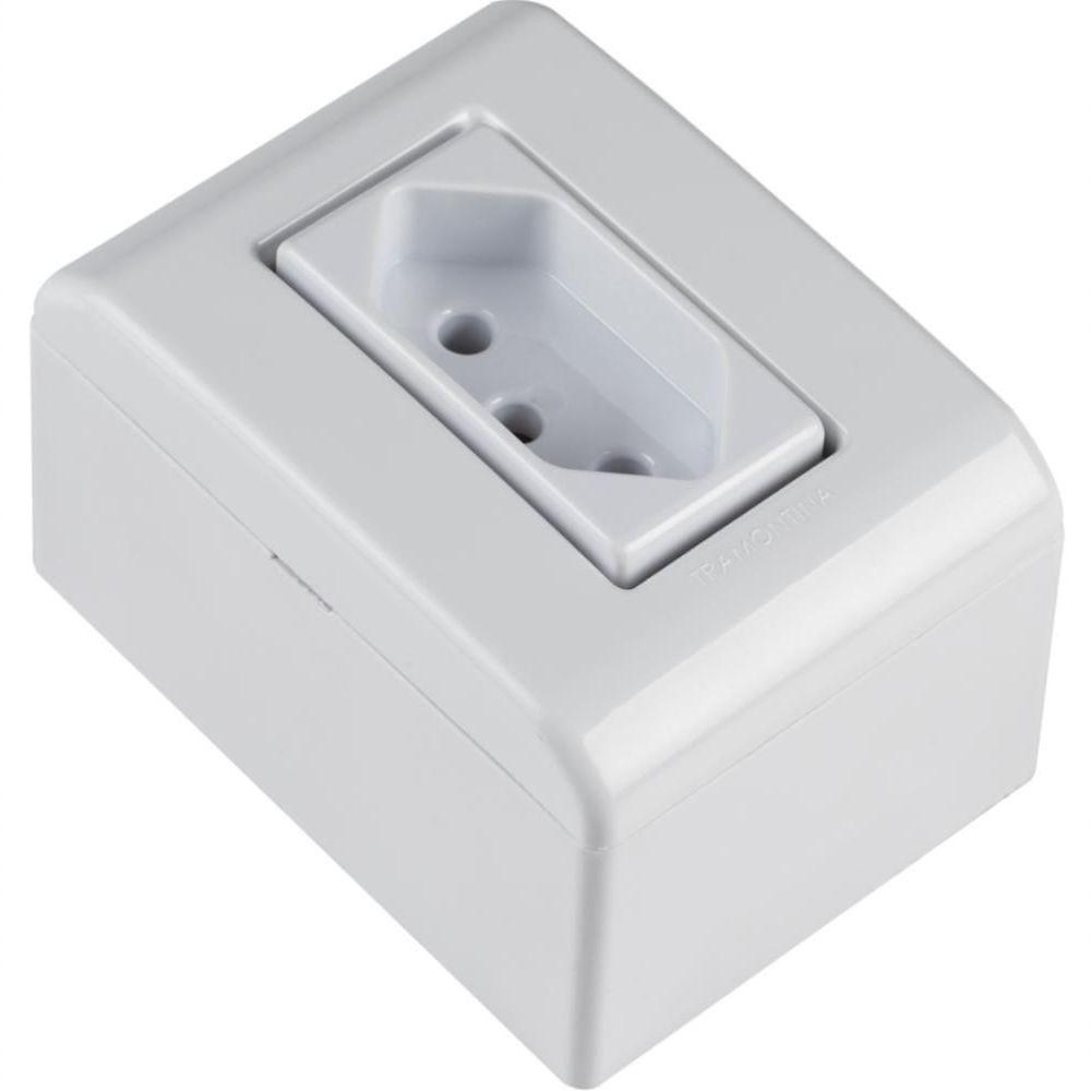 Kit 6 Caixa Sobrepor 1 Tomada 2p+t 10a 250v Tramontina Lizflex - 9