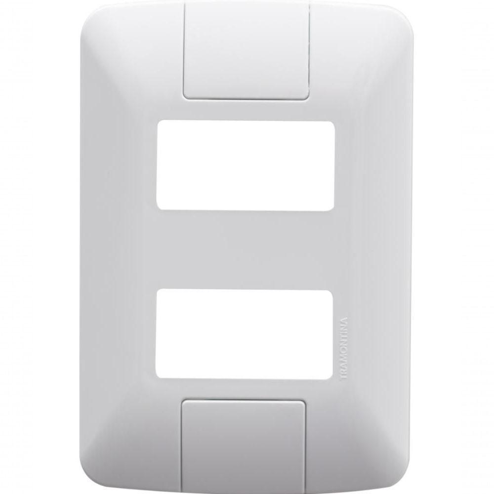 Kit 12 Placa 2 Postos Afastados 4x2 Tramontina Aria Branca - 1