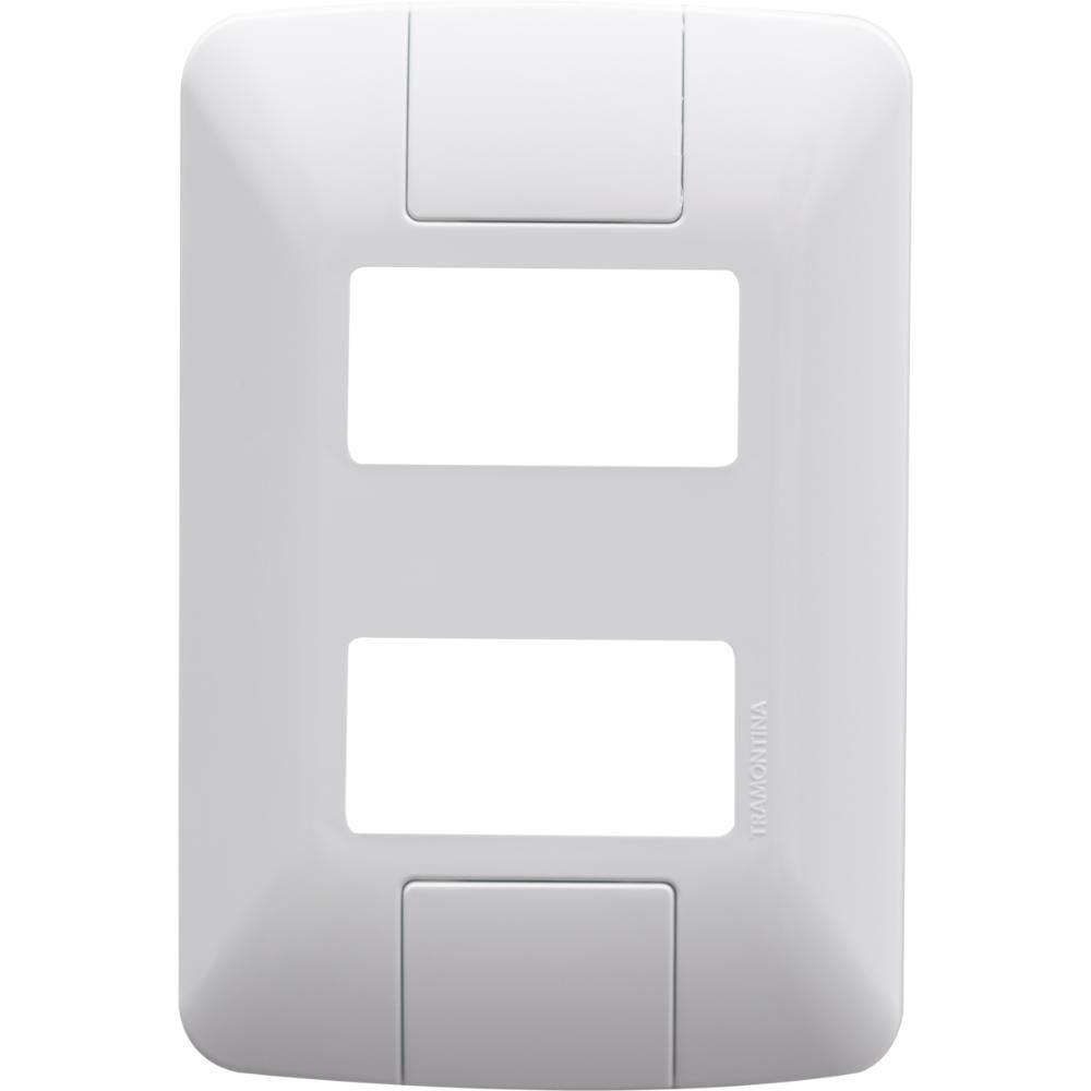 Kit 12 Placa 2 Postos Afastados 4x2 Tramontina Aria Branca - 2