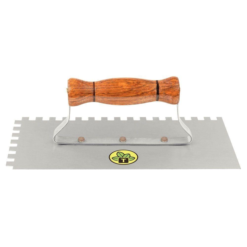 Desempenadeira Metálica Base Lisa Tramontina Com Dentes Com Cabo Madeira Tramontina - 1