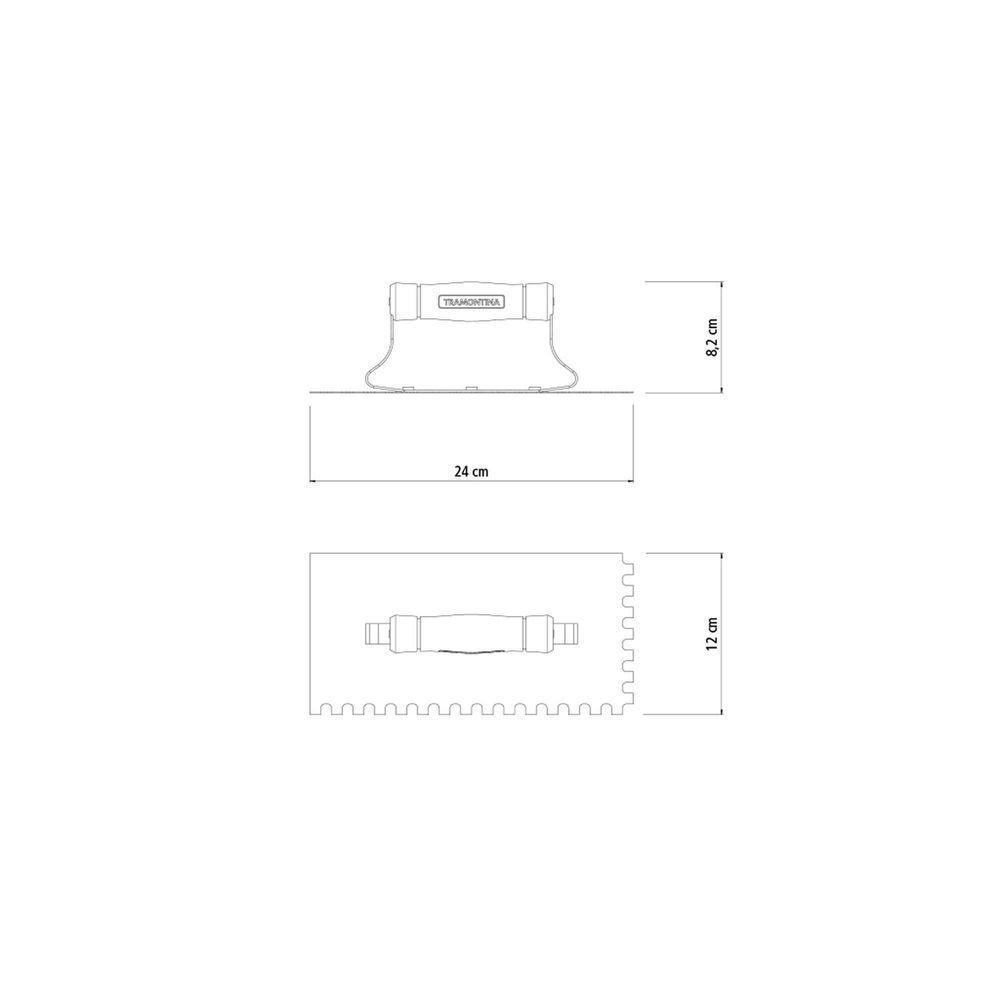 Desempenadeira Metálica Base Lisa Tramontina Com Dentes Com Cabo Madeira Tramontina - 2