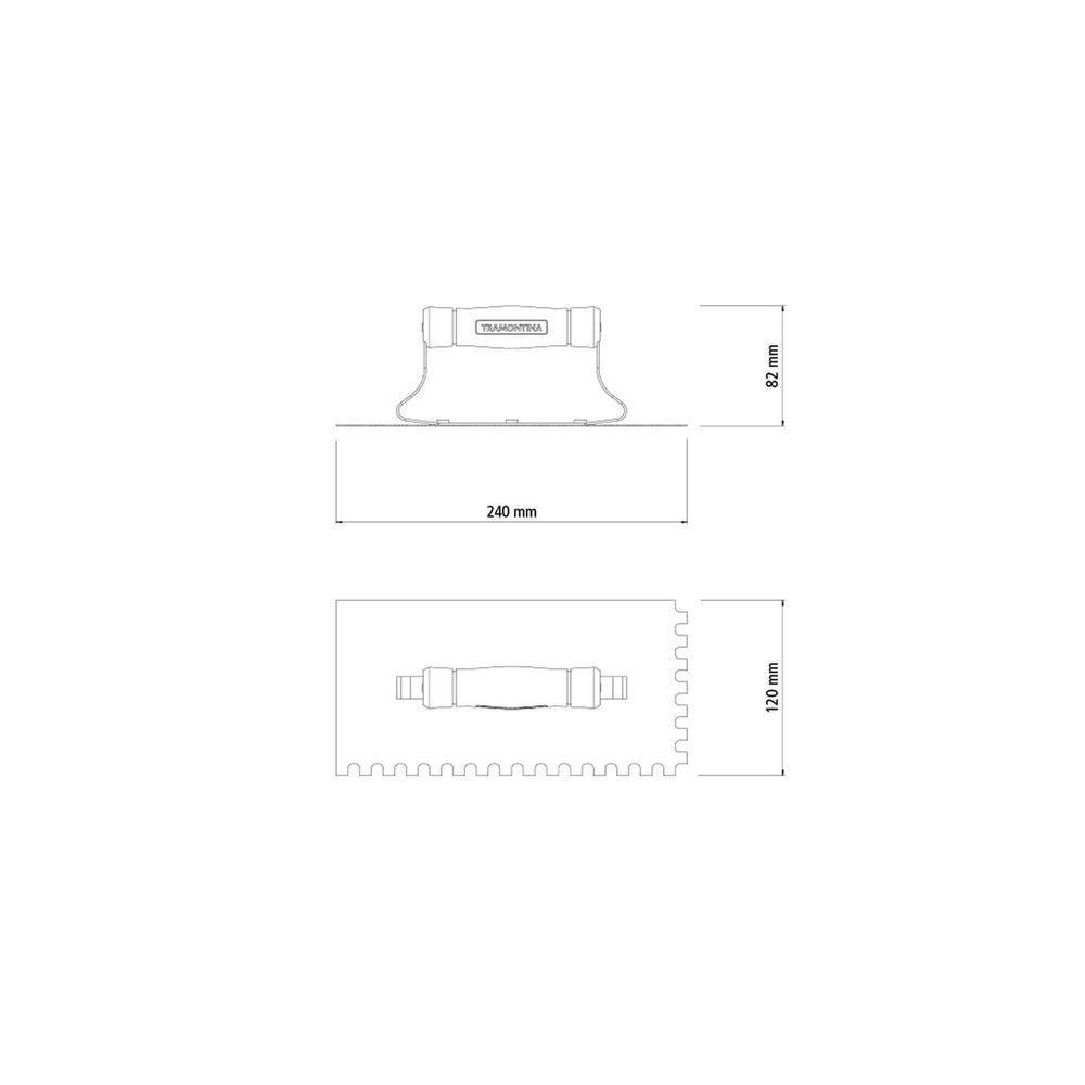 Desempenadeira Metálica Base Lisa Tramontina Com Dentes Com Cabo Madeira Tramontina - 3