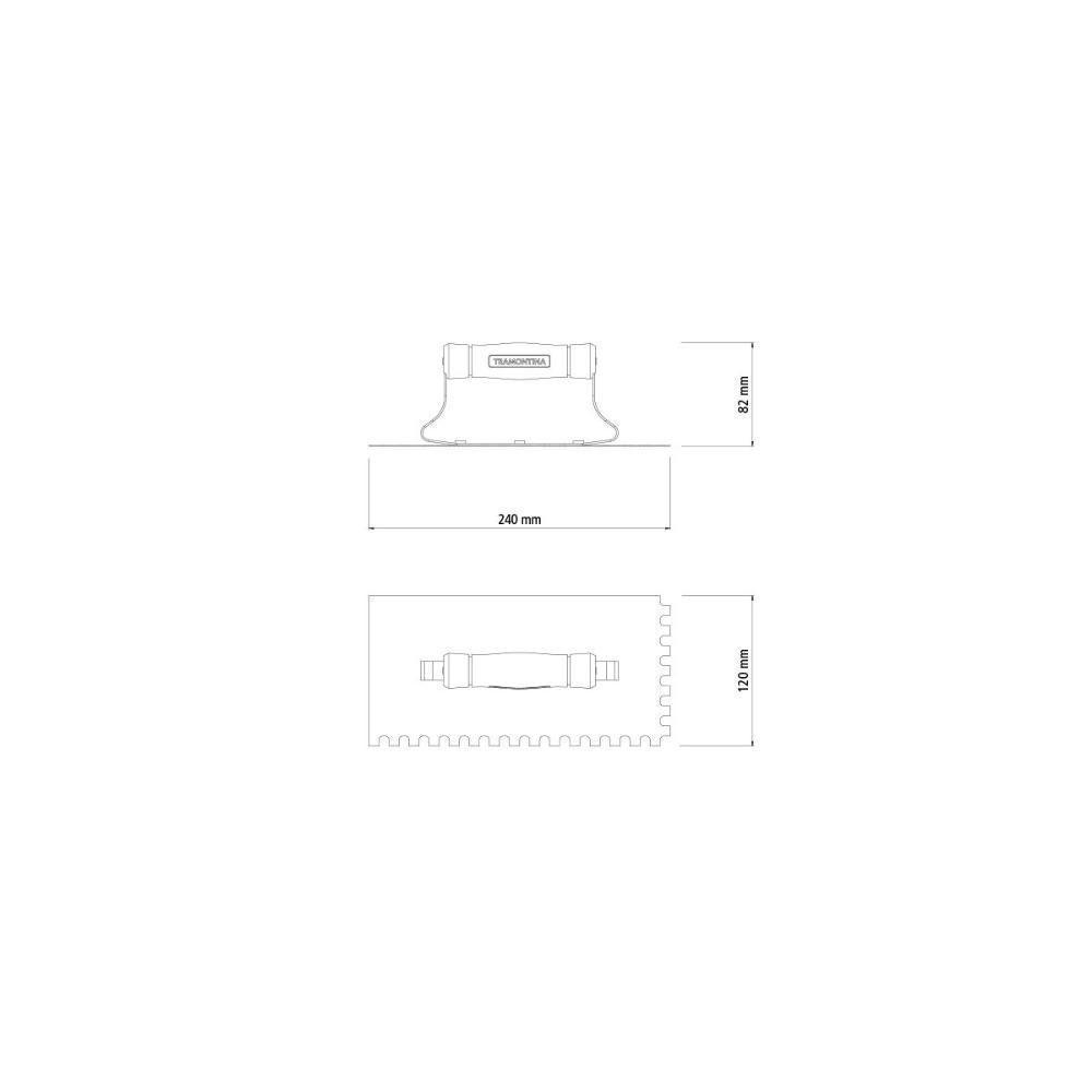 Desempenadeira Metálica De Base Lisa Tramontina Com Dentes Com Cabo De Madeira - 2
