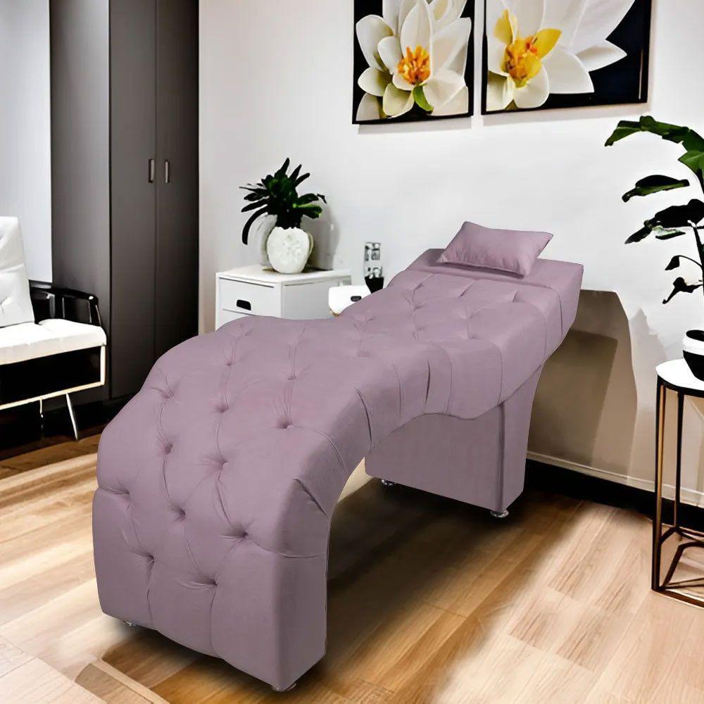 Maca Estofada Para Clínica De Estética Facial Com Capitonê Lilas - 5