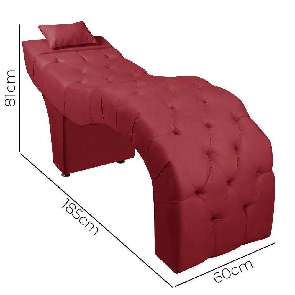 Maca Estofada Para Clínica De Estética Facial Com Capitonê Vermelho - 2