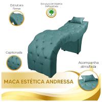 Maca Estofada Para Clínica De Estética Facial Com Capitonê Turquesa - 2