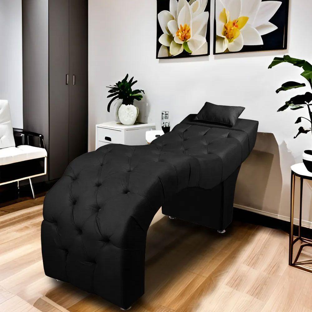 Maca Estofada Para Clínica De Estética Facial Com Capitonê Preto - 6