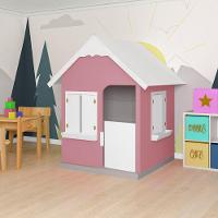 Casinha De Brinquedo Com Floreiros Mdf Rosa-branco - Criança Feliz - 8