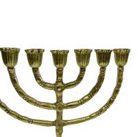 Castiçal De Metal Dourado Ouro Para 07 Velas 30x26x15cm - 4