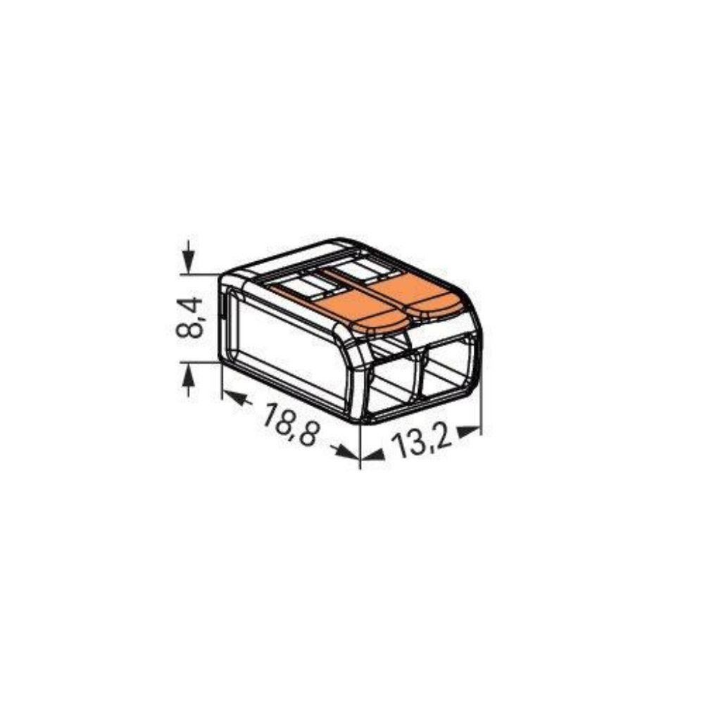 Conector Emenda 2 Polos 221-412 - Wago - 2