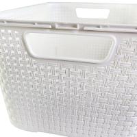 Caixa Organizadora Rattan Cesto Branco Com Tampa 7 Litros - 5