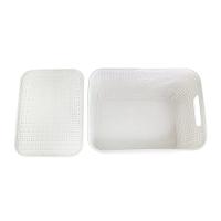 Caixa Organizadora Rattan Cesto Branco Com Tampa 7 Litros - 6
