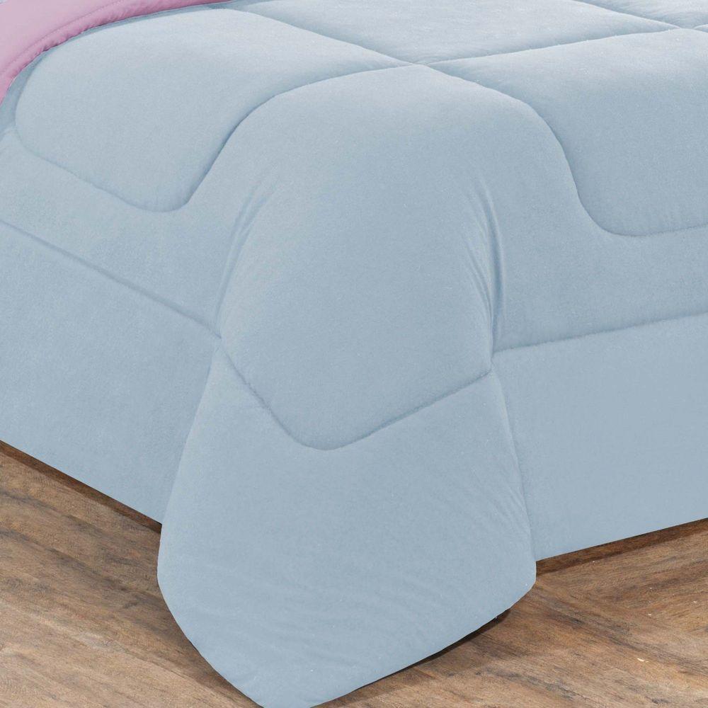 Kit Edredom Malha 100% Algodão Gran Moratta 3 Peças King - Azul Bebê-rosa Bebê. - 2