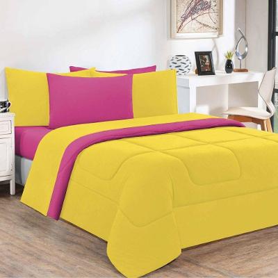 Edredom Malha 100% Algodão Gran Moratta 1 Peça Solteiro - Amarelo-pink.
