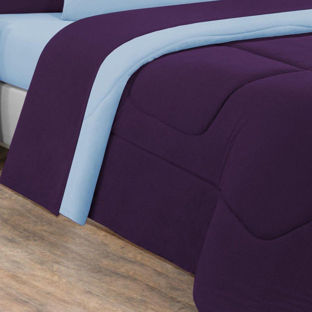 Edredom Malha 100% Algodão Gran Moratta 1 Peça King - Roxo -azul Bebê. - 2