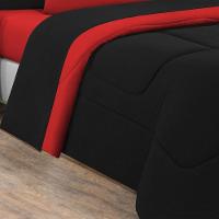 Edredom Malha 100% Algodão Gran Moratta 1 Peça King - Preto-vermelho. - 2