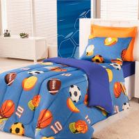Kit Coordenado Edredom Com Lençol Solteiro Alegria - Azul - 7