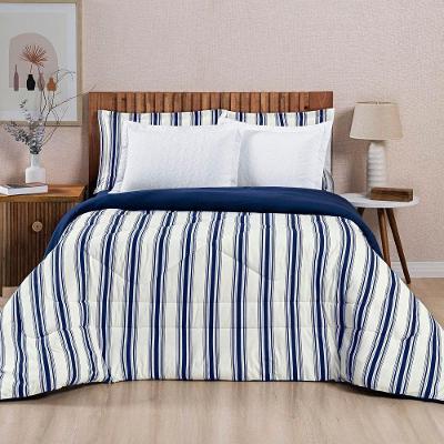 Edredom 100% Algodão Marin Super King 01 Peça - Marinho.